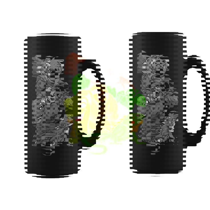 Divertido Coala Perezoso Tortuga Iguana Escuadra Zoo Animal Taza de café