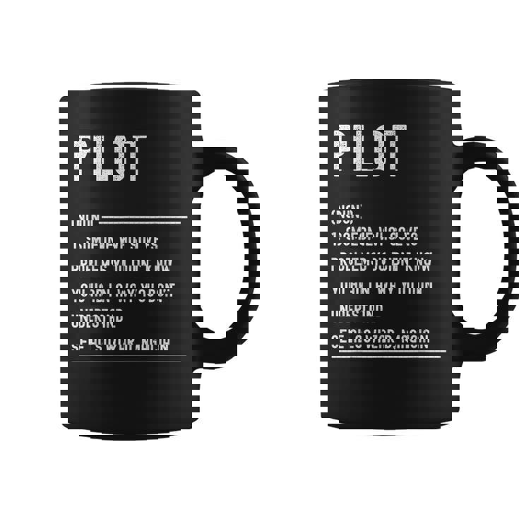 Divertido Título De Trabajo De Pilot Definition Taza de café