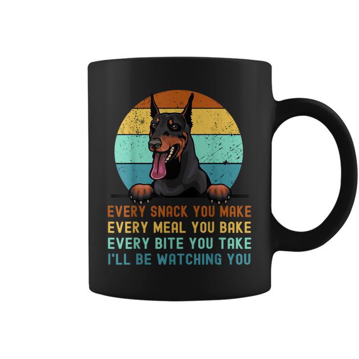 Doberman Hungry Dog Mom Dad I'll Be Watching You Coffee Mug