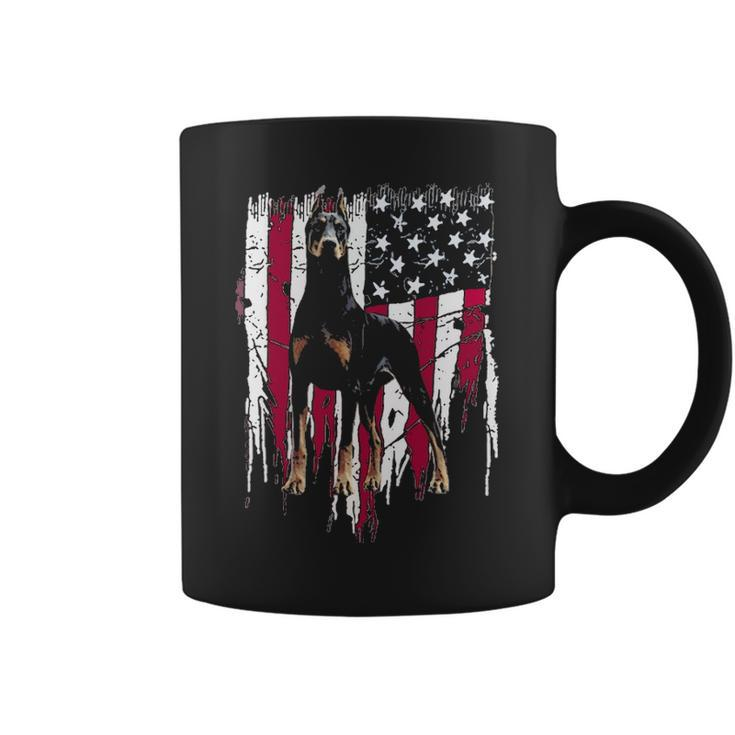 Doberman Pinscher American Flag Usa Awesome Coffee Mug