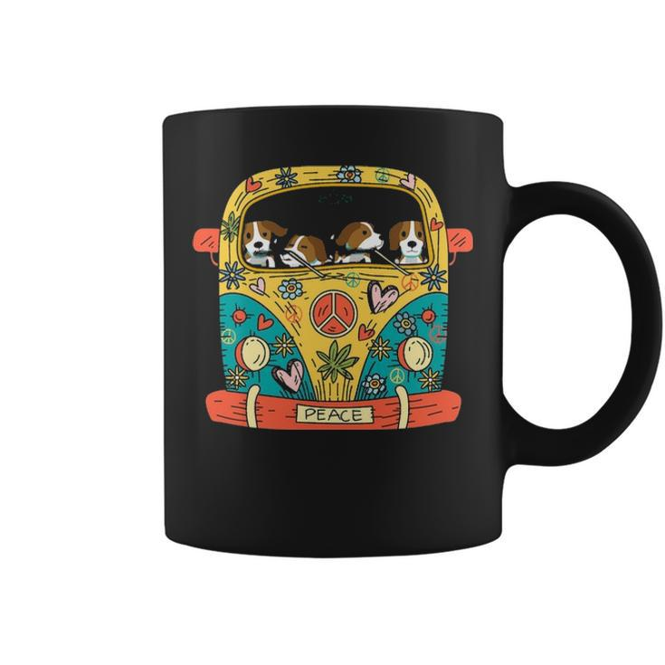 Dog Hippie Car Hippy Style Beagle Lover Coffee Mug