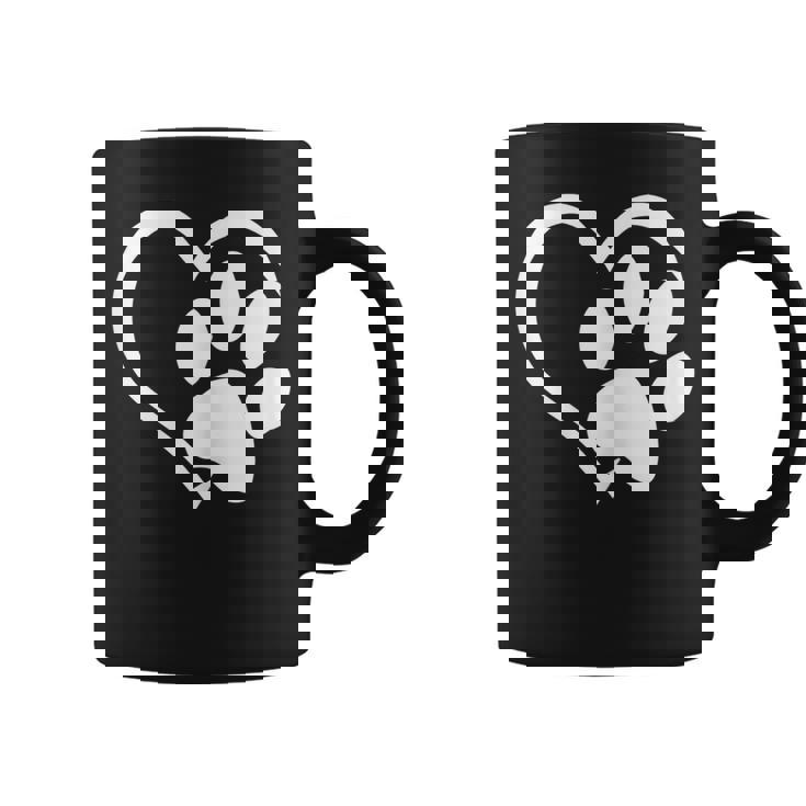 Dog Paw Print Heart Graphic Love Dogs Tops Coffee Mug