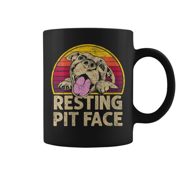 Dog Pitbull Resting Pit Face For Pitbull Lovers Coffee Mug