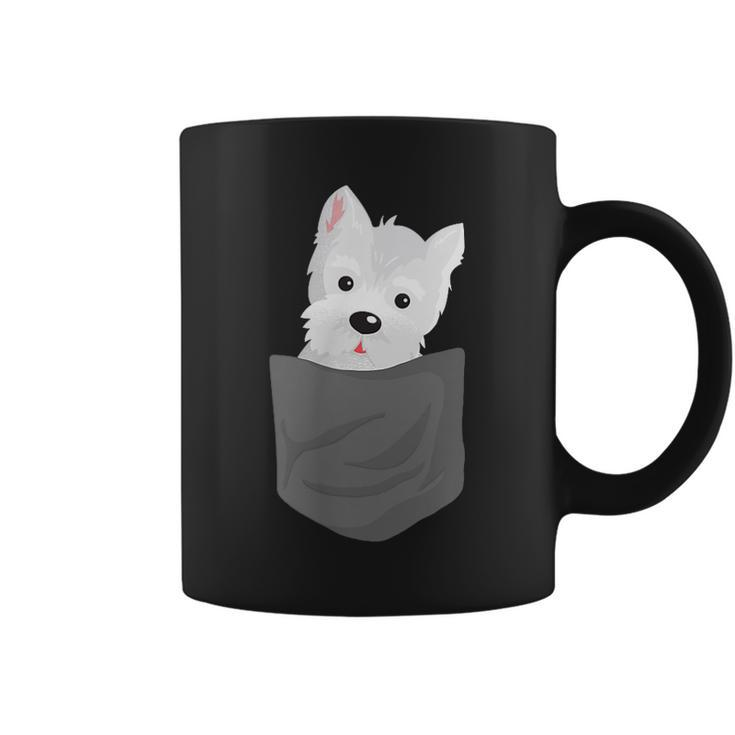 Dog In A Pocket Cute Westie Terrier Lover Puppy Coffee Mug