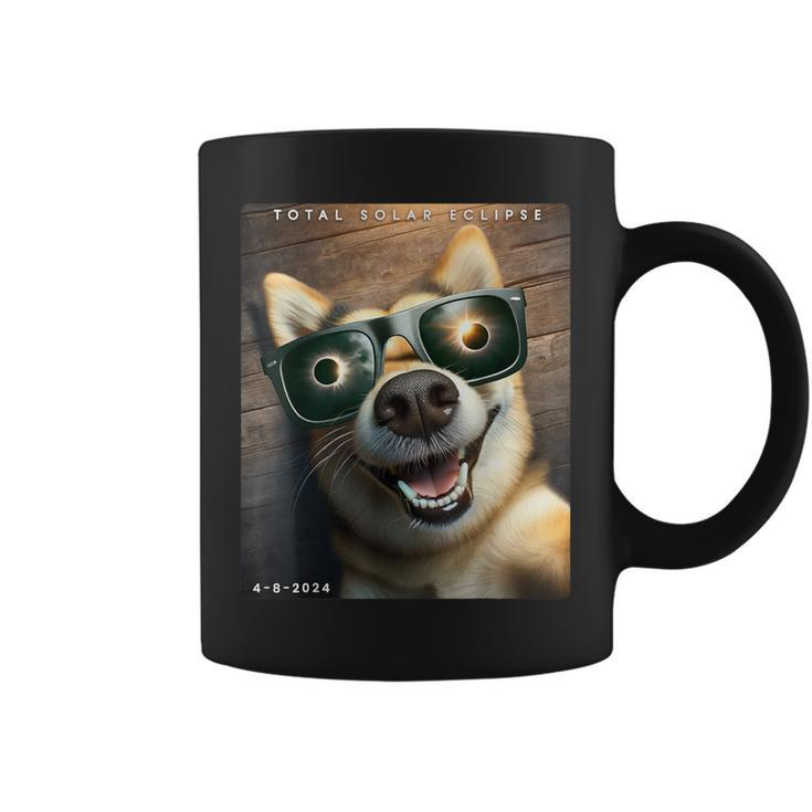 Dog Wearing Solar Eclipse Glasses 2024 Solar Eclipse Selfie Coffee Mug