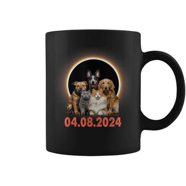 Dogs Cats Lovers Selfie Total Solar Eclipse April 8 2024 Coffee Mug