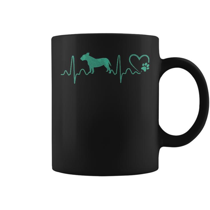 Dogs Heartbeat Bull Terrier Dog Animal Rescue Lifeline Coffee Mug