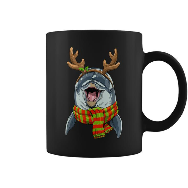 Dolphin Reindeer Christmas Xmas Animal Dolphin Lover Coffee Mug
