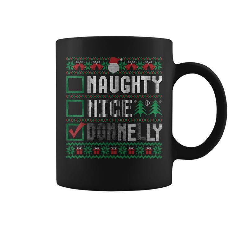 Donnelly Family Name Naughty Nice Donnelly Christmas List Coffee Mug