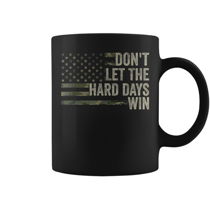 Don't Let The Hard Days Win Vintage American Flag Coffee Mug