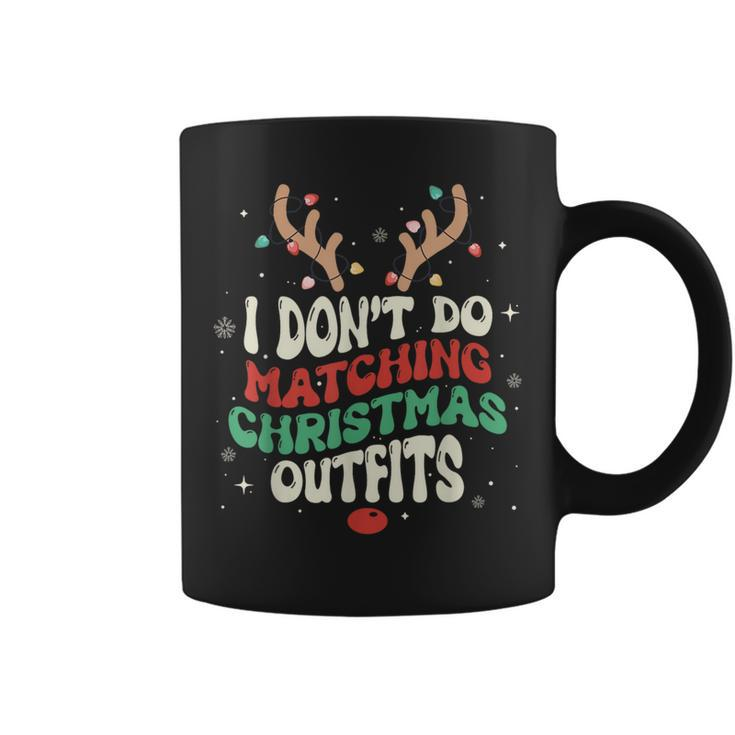 I Don't Do Matching Christmas Xmas Lights Couples Reindeer Coffee Mug
