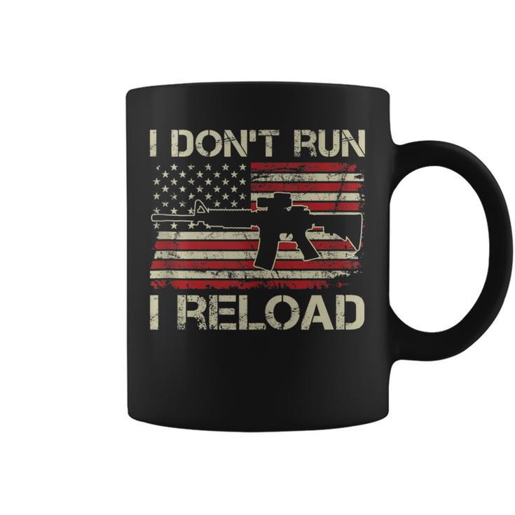 I Don't Run I Reload Ar15 Vintage Usa Flag Gun Coffee Mug