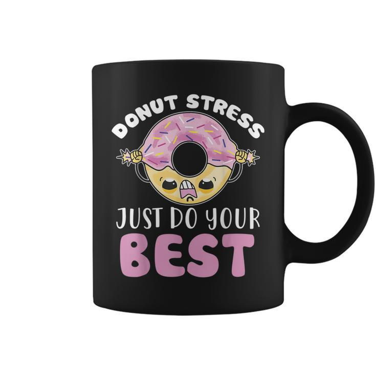 Donut Stress Pun Joke Final Exam Confident Student Coffee Mug