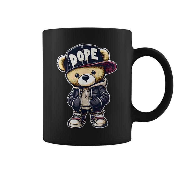 Dope Cute Hip Hop Teddy Bear 90S Hip Hop Clothing Coffee Mug