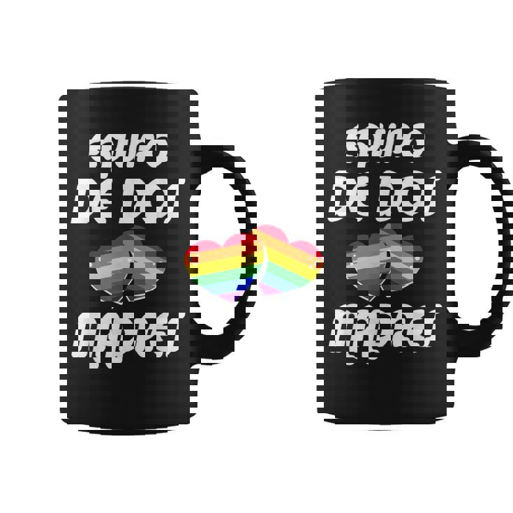 Dos Madres Lgbt-Q Orgullo Gay Mamá Aliada Corazón Arco Iris Taza de café