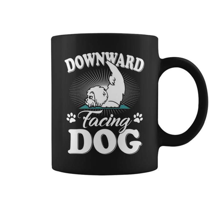 Downward Facing Dog Maltese Yoga Poses Meditation Coffee Mug