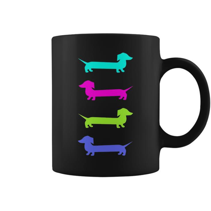 Doxie Lover Brightly Colored Dachshunds Coffee Mug