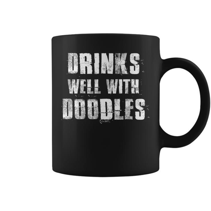 Drinks Well With Doodles Goldendoodle Coffee Mug