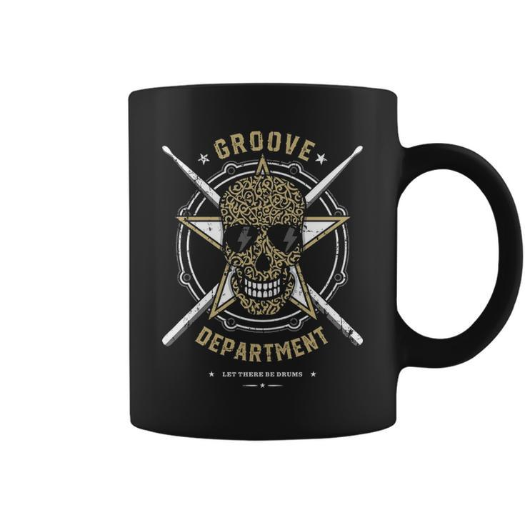 Drummer Groove Department For Rock Heavy Metal Musician Coffee Mug