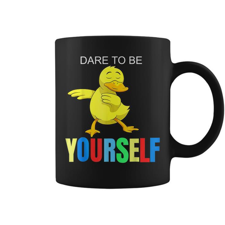 Duck Dabbing Autism Awareness Dare To Be Yourself Coffee Mug