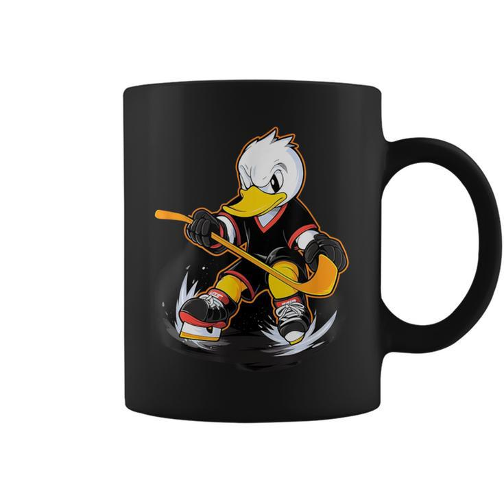 Duck Ice Hockey Player Hockey Stick Goalie Coffee Mug