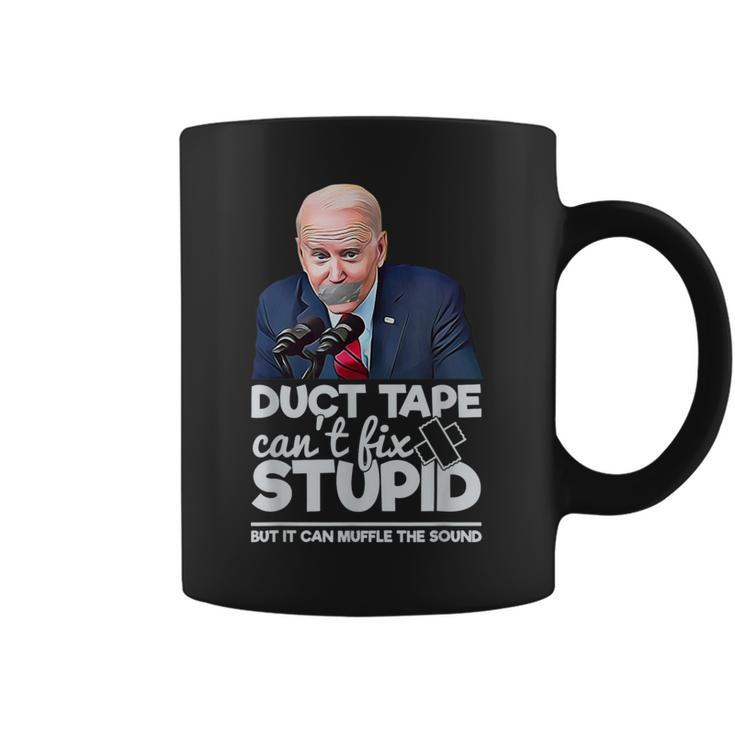 Duct Tape Can't Fix Stupid Sarcastic Political Humor Biden Coffee Mug