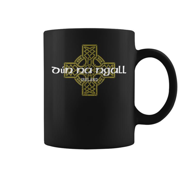 Dun Na Ngall Donegal Ireland Vintage Celtic Cross Coffee Mug