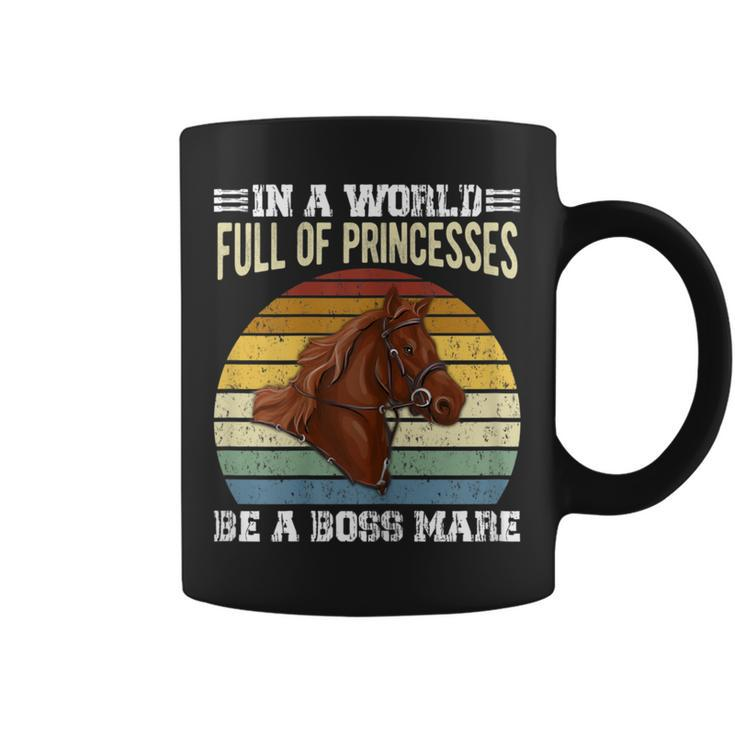 Dy Retro Be A Boss Mare Equestrian Horse Girl Sayings Coffee Mug