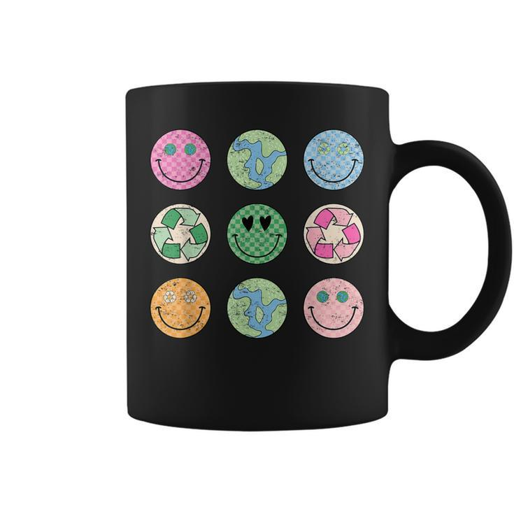Earth Day Everyday Groovy Face Recycle Save Our Planet Coffee Mug