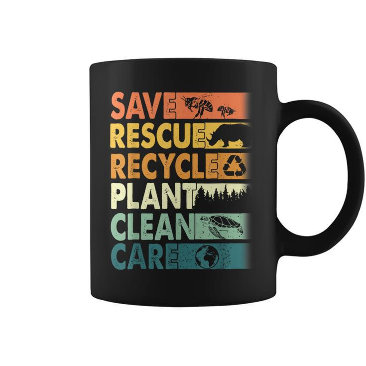 Earth Day Save Rescue Animals Recycle Plastics Planet Coffee Mug