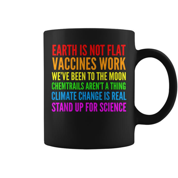 Earth Not Flat Climate Change Real Vaccine Work Coffee Mug