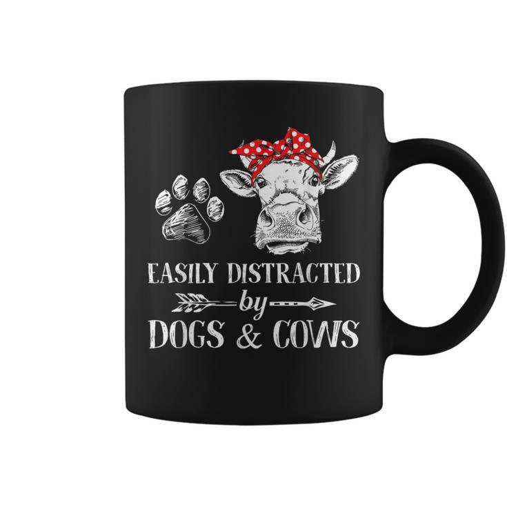 Easily Distracted By Dogs And Cows Women Coffee Mug