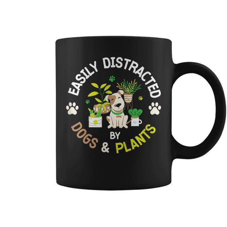 Easily Distracted By Dogs And Plants Gardening Dog Animals Coffee Mug