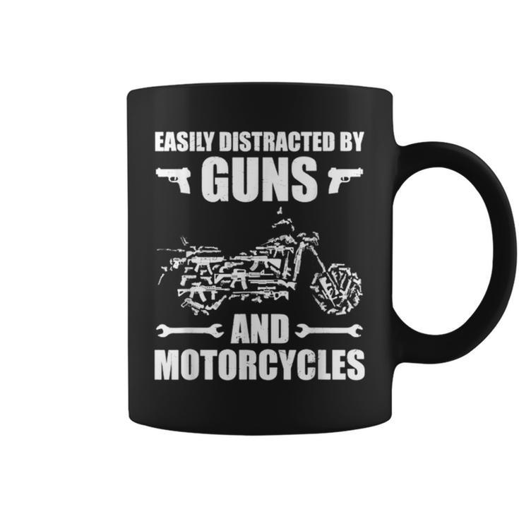 Easily Distracted By Guns And Motorcycles Coffee Mug