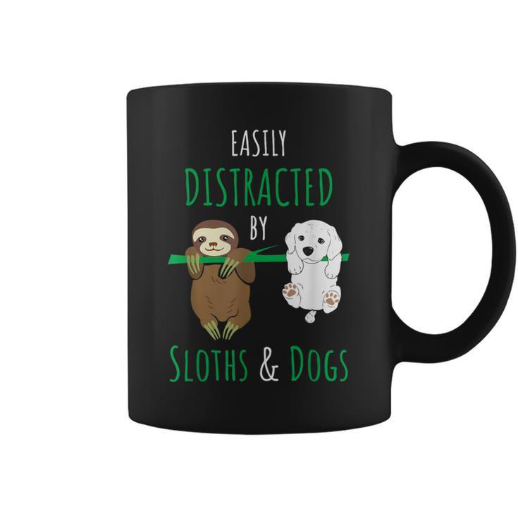 Easily Distracted By Sloths And Dogs Cute Dog Sloth Coffee Mug