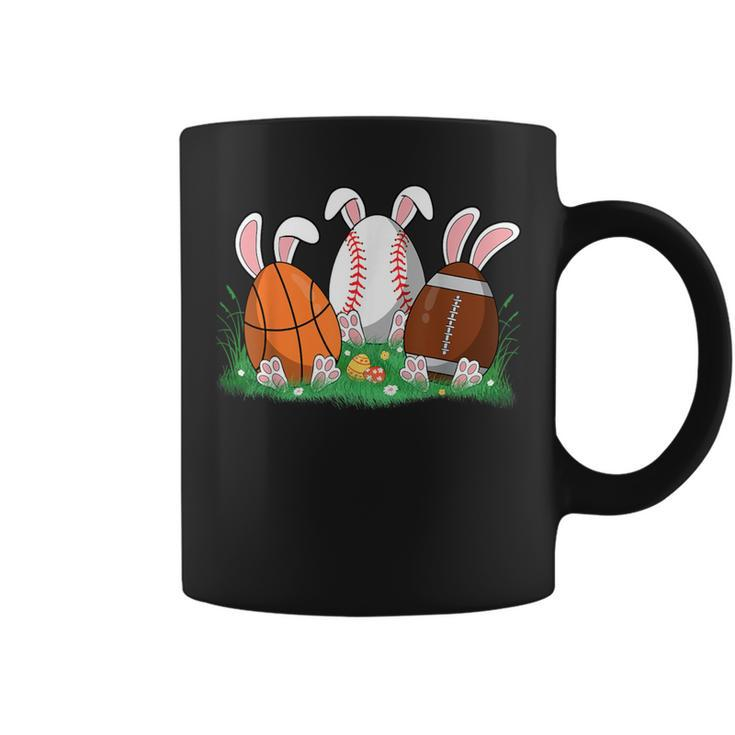 Easter Boys Baseball Basketball Football Bunny Eggs Coffee Mug