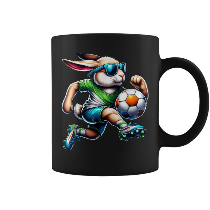 Easter Bunny Soccer Player Rabbit Egg Boys Girls Coffee Mug