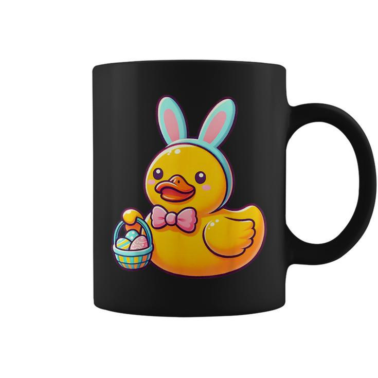 Easter Rubber Duck Bunny Ears Eggs Basket Coffee Mug