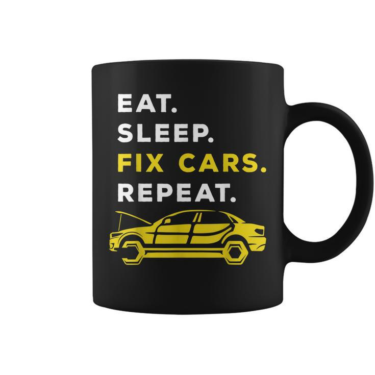 Eat Sleep Fix Cars Repeat Car Mechanic Automobile Expert Coffee Mug