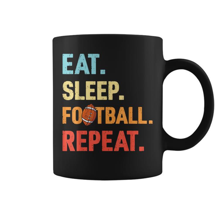 Eat Sleep Football Repeat Retro Football Player Coach Coffee Mug