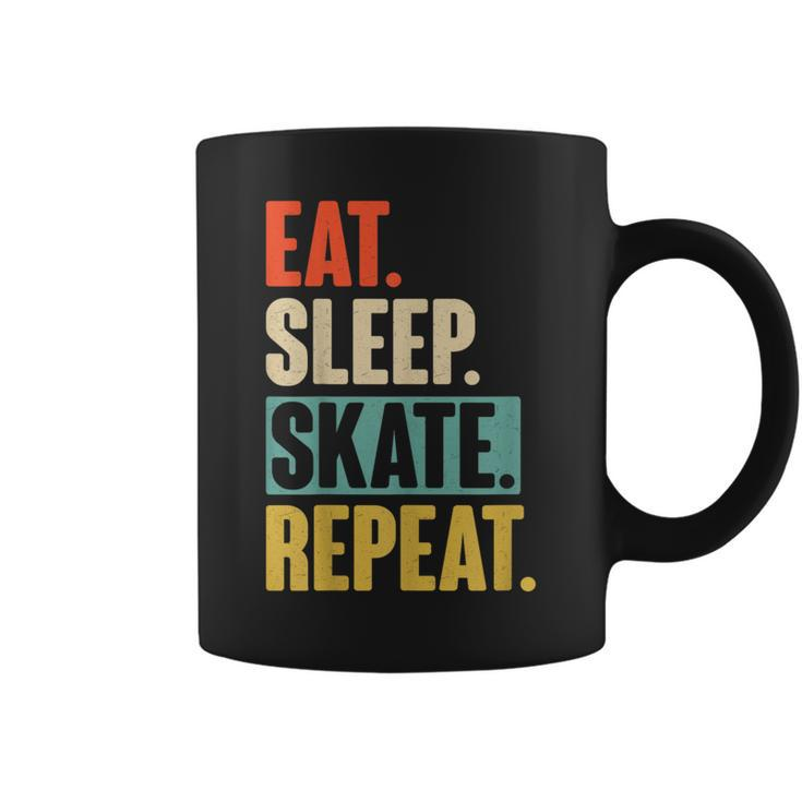 Eat Sleep Skate Repeat Retro Vintage Skating Skater Coffee Mug