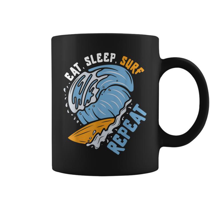 Eat Sleep Surf Repeat Surfing Coffee Mug