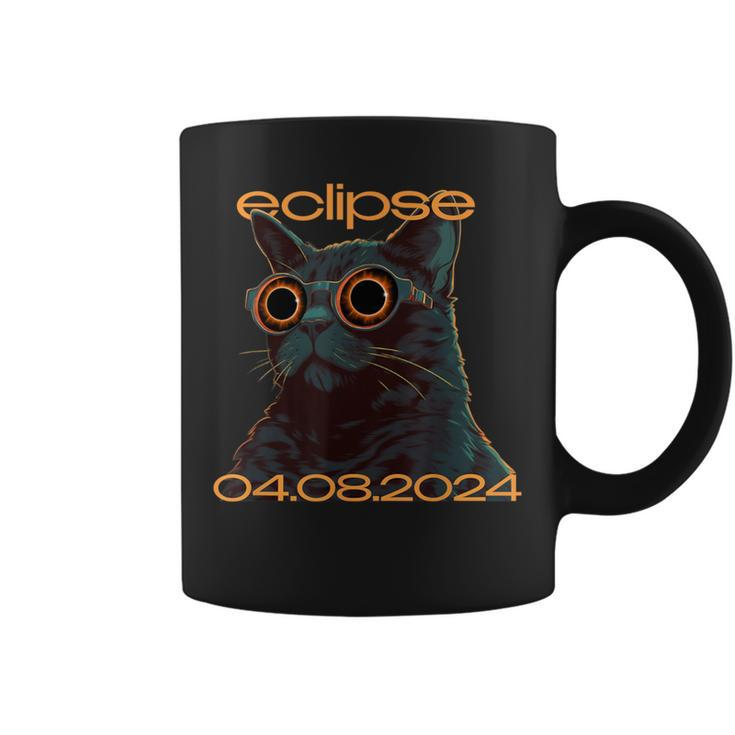 Eclipse Cat Graphic For April 2024 Eclipse Cat Lovers Coffee Mug