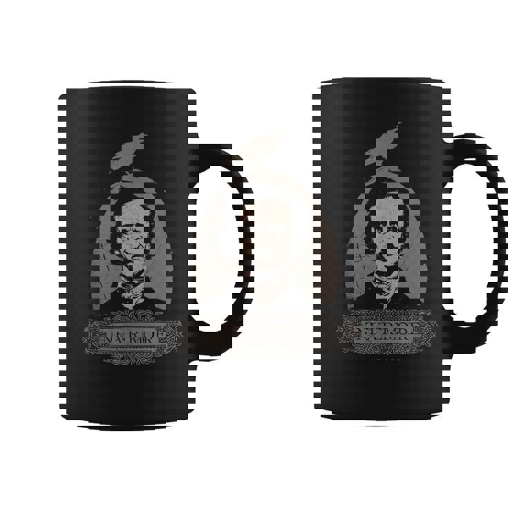 Edgar Allan Poe Cuervo Gótico Nunca Más Oculto Inglés Horror Taza de café