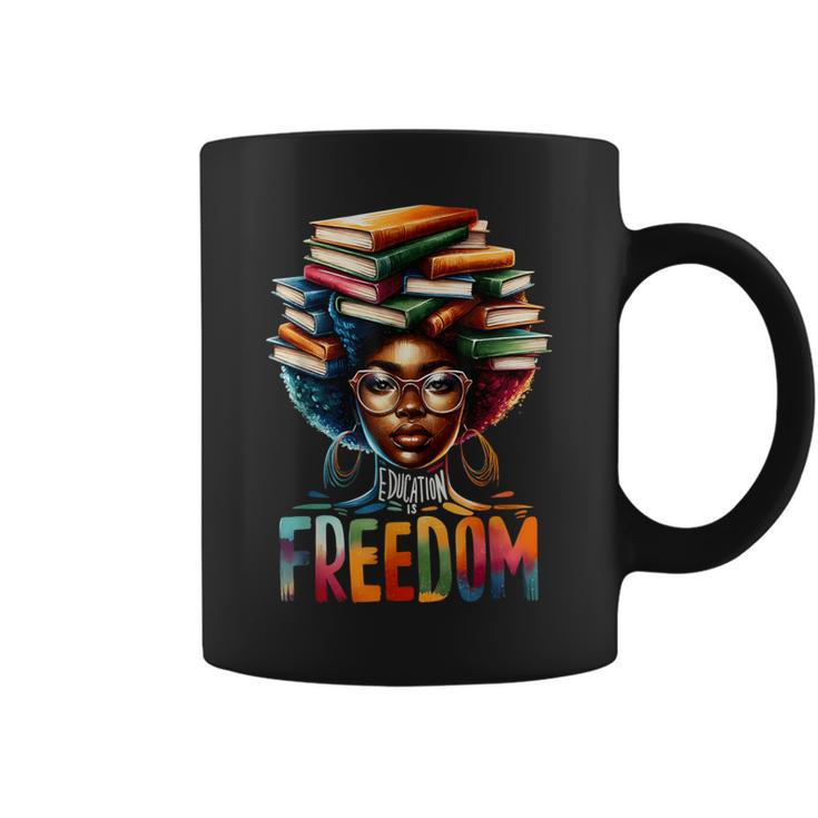 Education Is Freedom Black Teacher Books Black History Month Coffee Mug