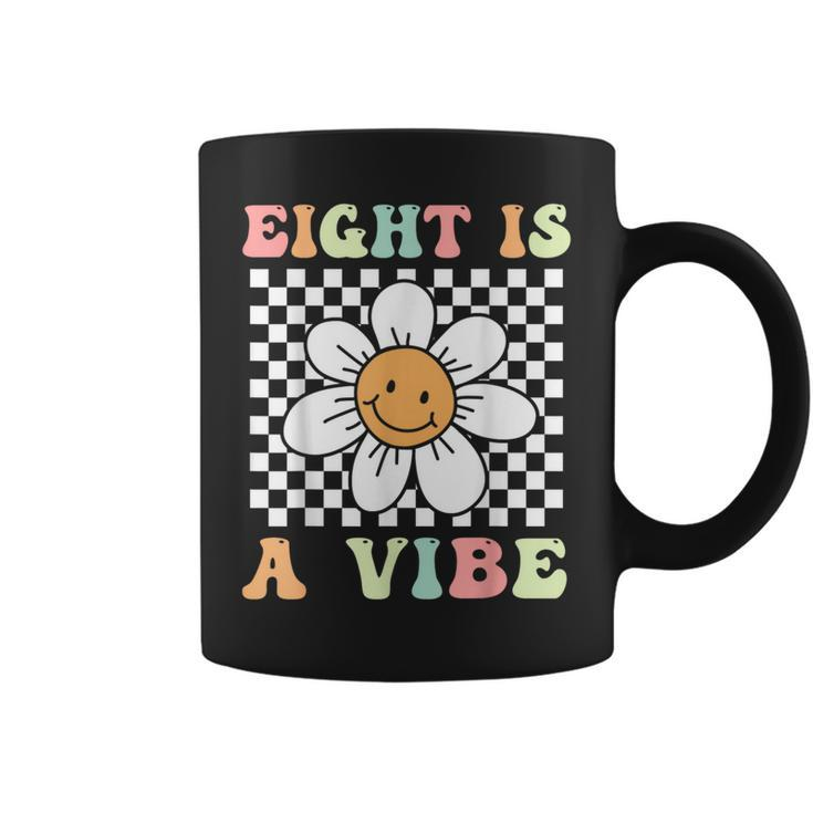Eight Is A Vibe Cute Groovy 8Th Birthday Party Daisy Flower Coffee Mug