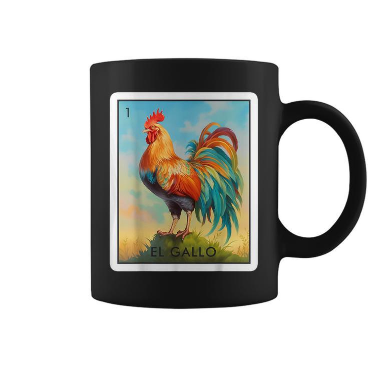 El Gallo Mexican Lottery Bingo Game Traditional Rooster Card Coffee Mug