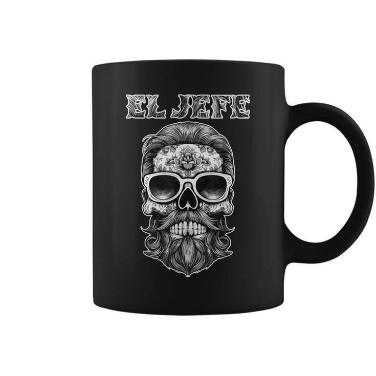 El Jefe Sugar Skull Dia De Los Muertos Mexicain Tasse