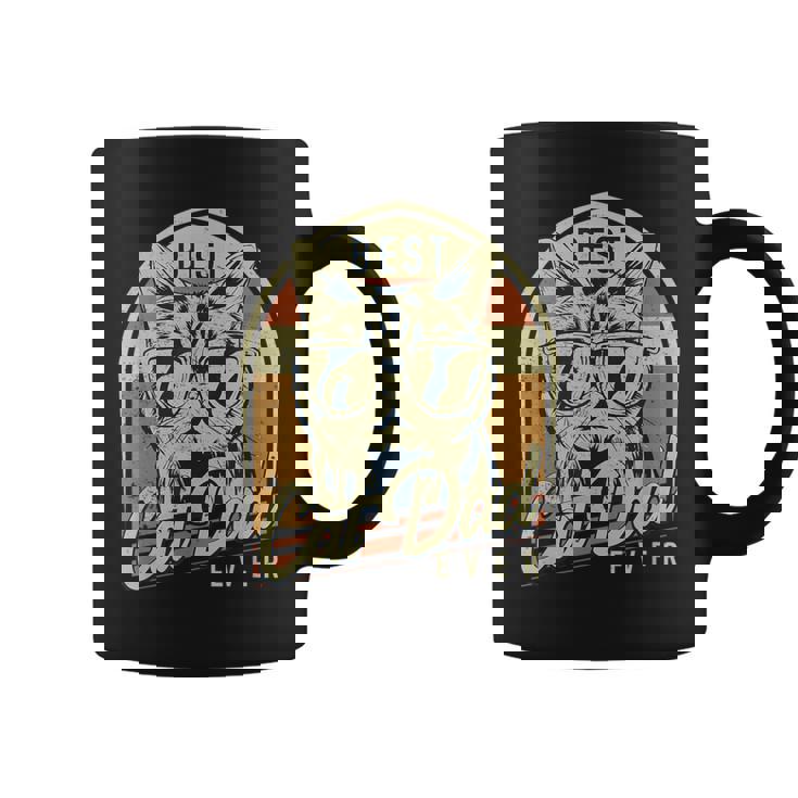 El Mejor Padre Gatuno Día Del Padre Retro Cat Lover Taza de café