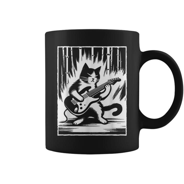 Electric Guitar Cat Rock Music Japan Style Cat Coffee Mug